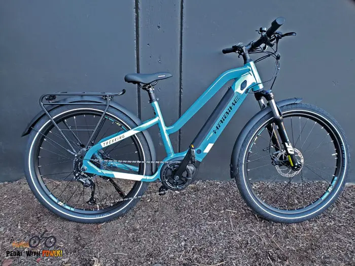 Full profile of the Haibike Trekking 5 Step Through 2022 drive side