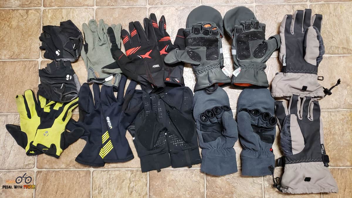 All of my gloves on the floor