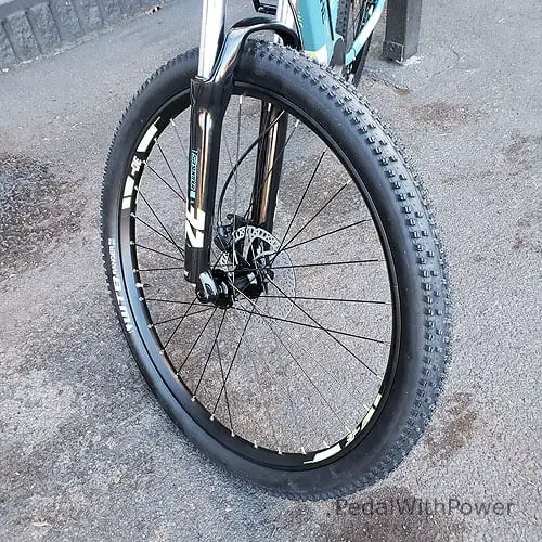 Front wheel  on a Haibike Hardnine 5