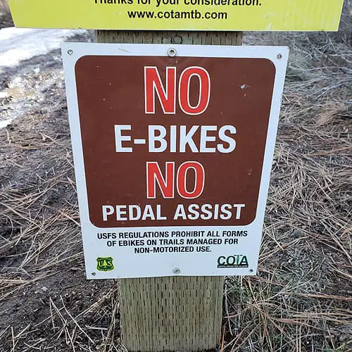 No ebike sign up close