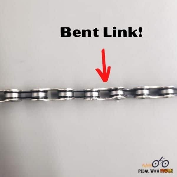 bent bicycle chain link